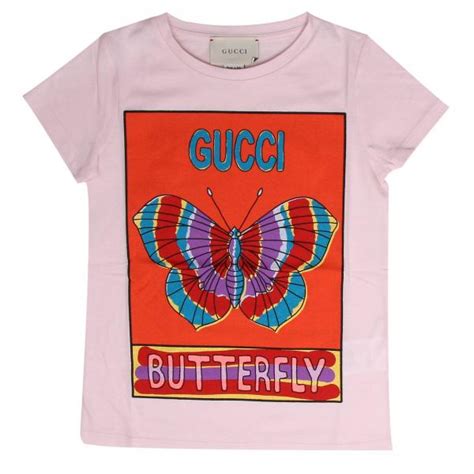 pink butterfly gucci kids tshirt|gucci website.